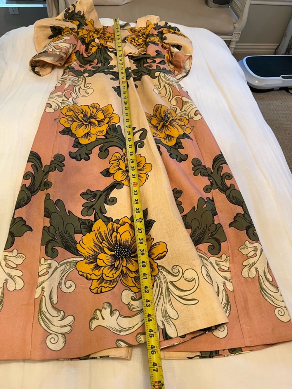 NWT FARM Rio Linen Floral Midi Dress - Picture 6 of 8